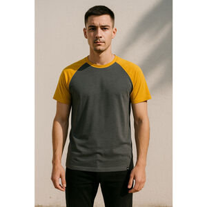 Eco Raglan Athletic Tee Yellow & Gray George Activewear M 38–40